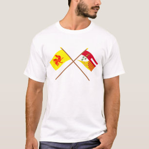Crossed Walons en Luik Flags T-shirt