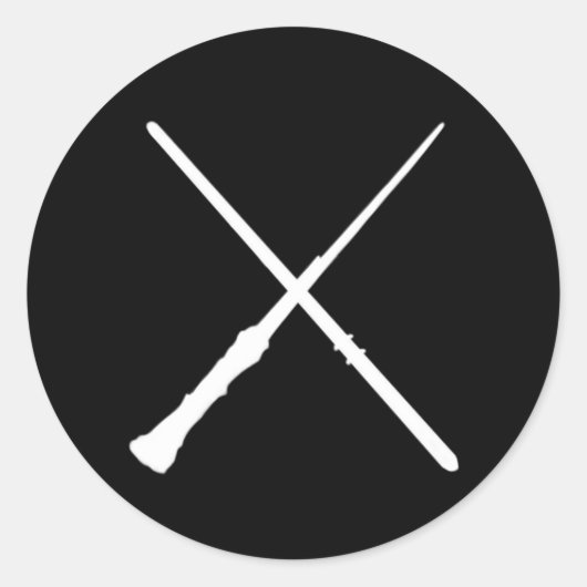 Crossed Wands Ronde Sticker (Voorkant)