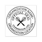 Crossed Whisks Custom Officiële Seal Naam Loc URL Zelfinktende Stempel (Design)