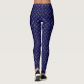  Crosses and miniature petals on dark blue Leggings (Achterkant)