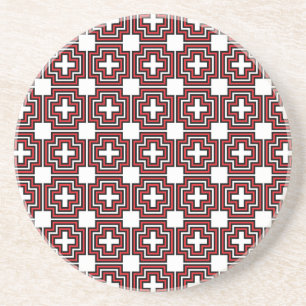 Crosses en Squares Red - Onderzetter