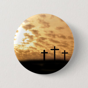 Crosses en zandbakken ronde button 5,7 cm