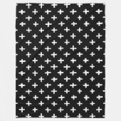 Crosses Pattern - Black Fleece Deken (Voorkant)
