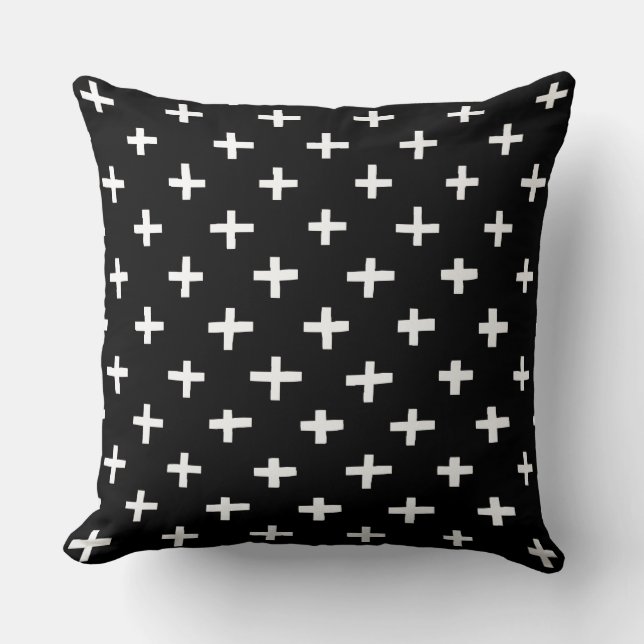 Crosses Pattern - Black Kussen (Voorkant)