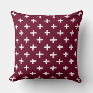 Crosses Pattern - Deep Crimson Kussen