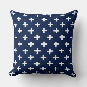 Crosses Pattern - Indigo Kussen
