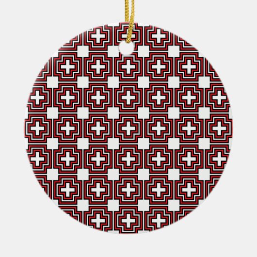 Crosses & Squares Red - Ornament (Voorkant)