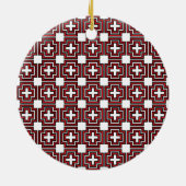 Crosses & Squares Red - Ornament (Achterkant)