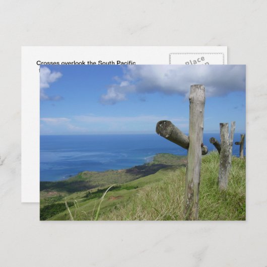 Crosses vergeten het eiland Guam in de Stille Ocea Briefkaart (Voorkant / Achterkant)