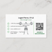 CrossFit Coach Business | Modern Power Green Visitekaartje (Achterkant)