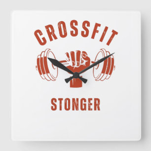 CrossFit Sterker--Kracht & Kracht Mentaliteit Vierkante Klok