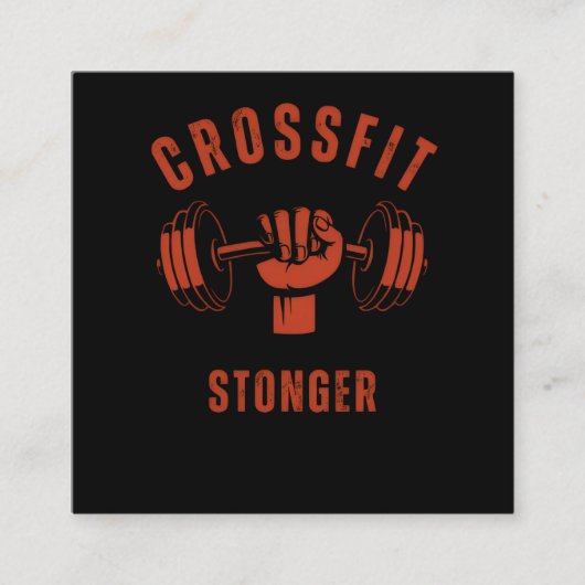 CrossFit Stronger--Power & Strength Mindset Vierkante Visitekaartje (Voorkant)