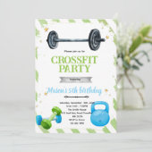 CrossFit verjaardagsfeest uitnodiging (Staand voorkant)