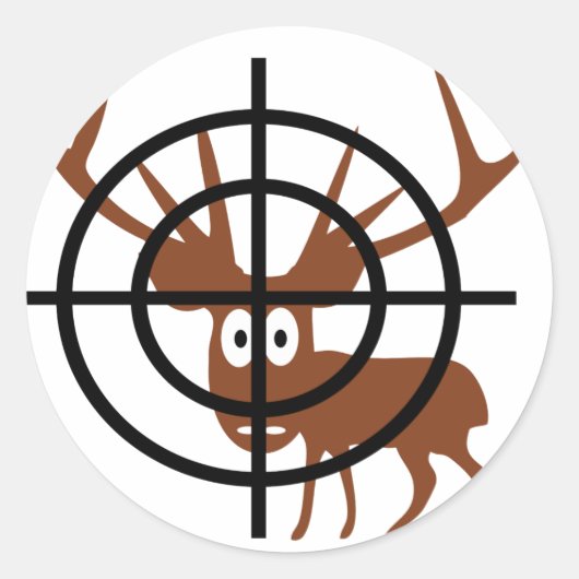 Crosshair Deer Ronde Sticker (Voorkant)