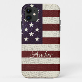  Crosshatch-Amerikaanse vlag Aangepast Case-Mate iPhone Case