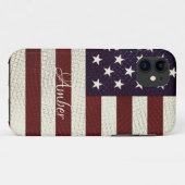  Crosshatch-Amerikaanse vlag Aangepast Case-Mate iPhone Case (Achterkant (horizontaal))