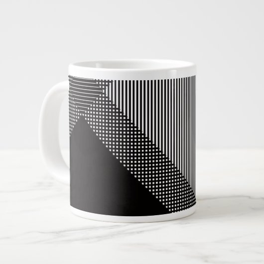 Crosshatch Op Art Grote Koffiekop (Links)