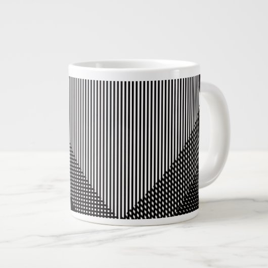 Crosshatch Op Art Grote Koffiekop (Voorkant rechts)