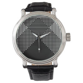 Crosshatch Op Art Horloge