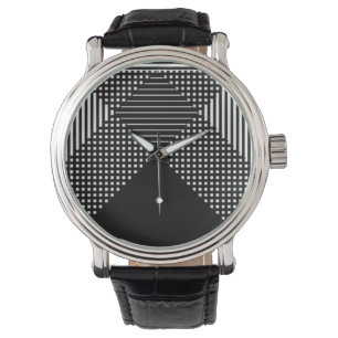 Crosshatch Op Art Horloge
