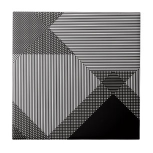 Crosshatch Op Art Tegeltje