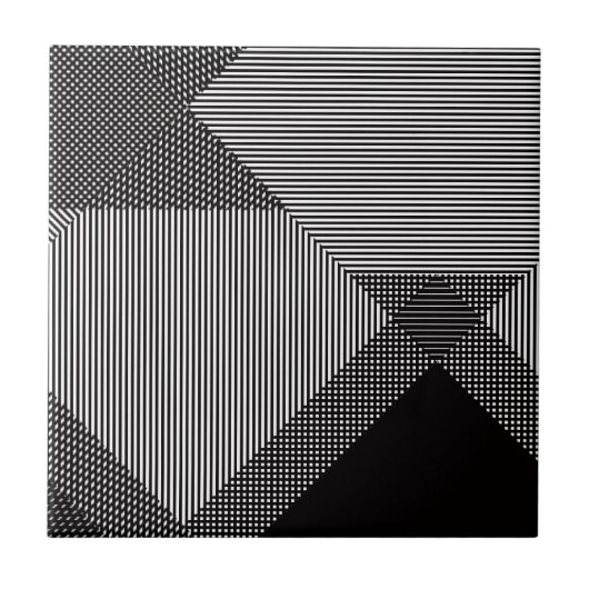 Crosshatch Op Art Tegeltje (Voorkant)
