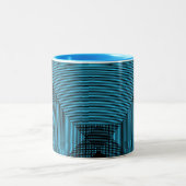 Crosshatch Op Art Tweekleurige Koffiemok (Center)