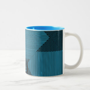 Crosshatch Op Art Tweekleurige Koffiemok