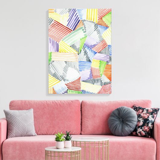 Crosshatch Quilt I Canvas Afdruk (Insitu (Woonkamer))