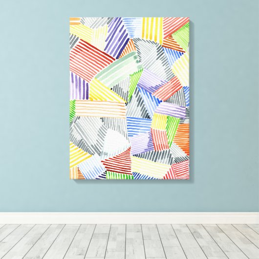 Crosshatch Quilt I Canvas Afdruk (Insitu (Houten vloer))