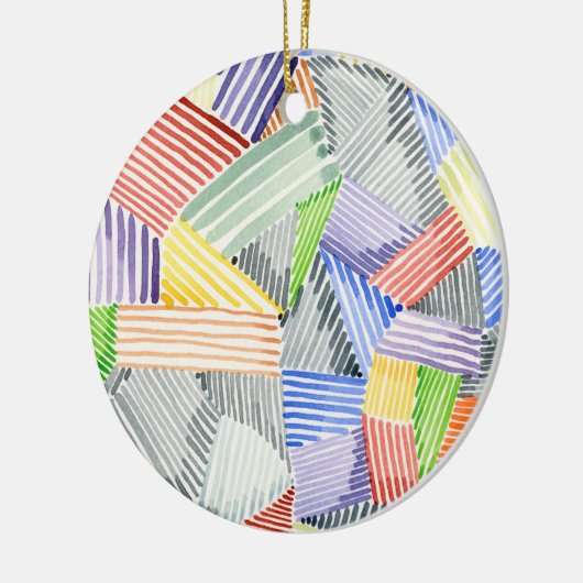 Crosshatch Quilt I Keramisch Ornament (Links)