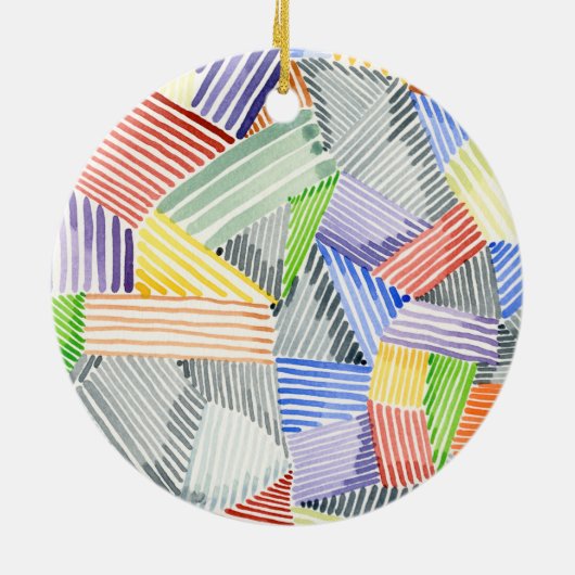 Crosshatch Quilt I Keramisch Ornament (Achterkant)