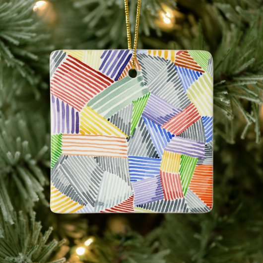 Crosshatch Quilt I Keramisch Ornament (Boom)