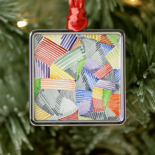 Crosshatch Quilt I Metalen Ornament