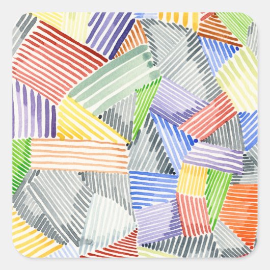 Crosshatch Quilt I Vierkante Sticker (Voorkant)