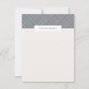 Crosshatch Stationery - Navy Notitiekaartje