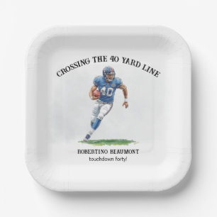Crossing 40 Yard Amerikaans Football 40e verjaarda Papieren Bordje