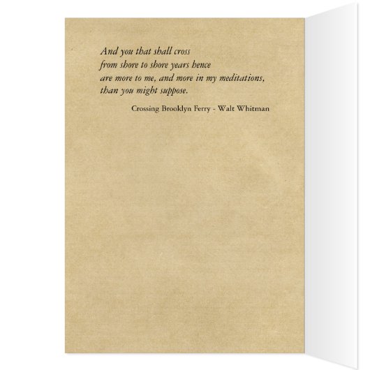 "Crossing Brooklyn Ferry" Walt Whitman NYC Poem (Binnen (Links))