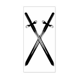 Crossing Swords Verticale Rubber Stamp Rubberstempel