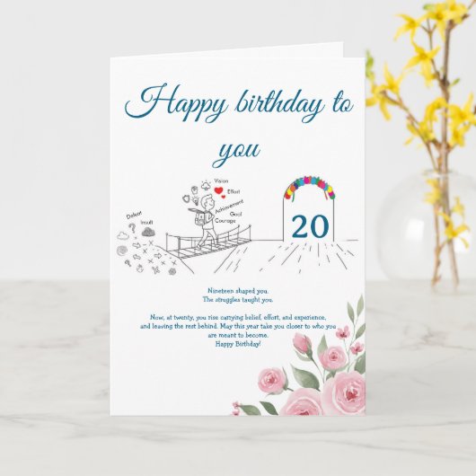 Crossing the Bridge Forward, Birthday Kaart (Gele Bloem)