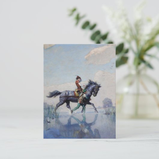 "Crossing the Fens" door NC Wyeth Briefkaart (Staand voorkant)