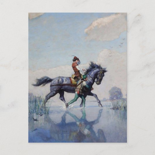 "Crossing the Fens" door NC Wyeth Briefkaart (Voorkant)