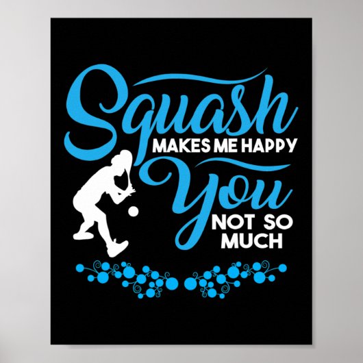 Crossminton Racquetball Speed Badminton Player Squ Poster (Voorkant)