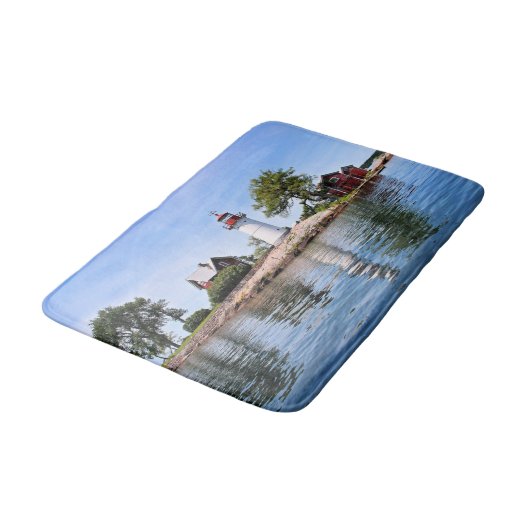 Crossover Island Lighthouse, New York Bath Mat (Gekanteld)