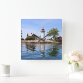 Crossover Island Lighthouse, New York Wall Clock Vierkante Klok (Huis)