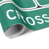 Crossover Road Sign. Cadeaupapier (Rol Hoek)