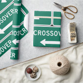 Crossover Road Sign. Cadeaupapier