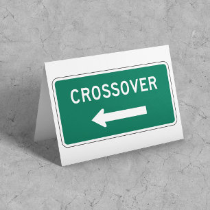 Crossover Wegbord Groen Snelweg Stijl Richting Kaart