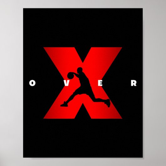 Crossover X over basketbalkleding - Basketbal Poster (Voorkant)