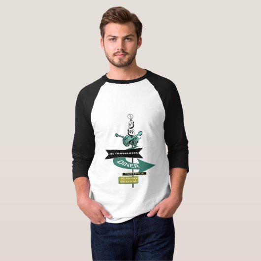 Crossroad  Diner Sign T-shirt (Voorkant volledig)